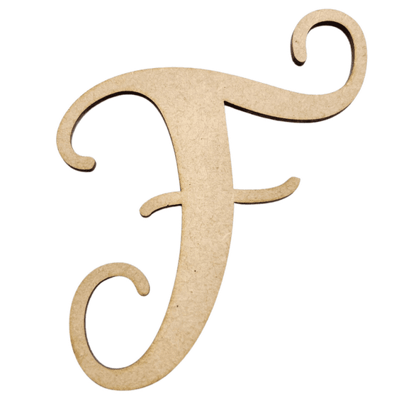 8" Tall MDF Wood Letter F | 1/8" Thick | Wood Craft Letter | Starfish Font