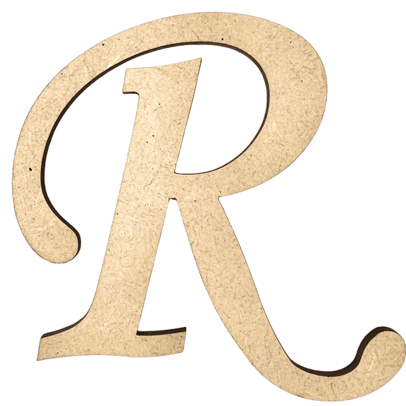 8" Tall MDF Wood Letter R | 1/4" Thick | Wood Craft Letter | Monotype Font