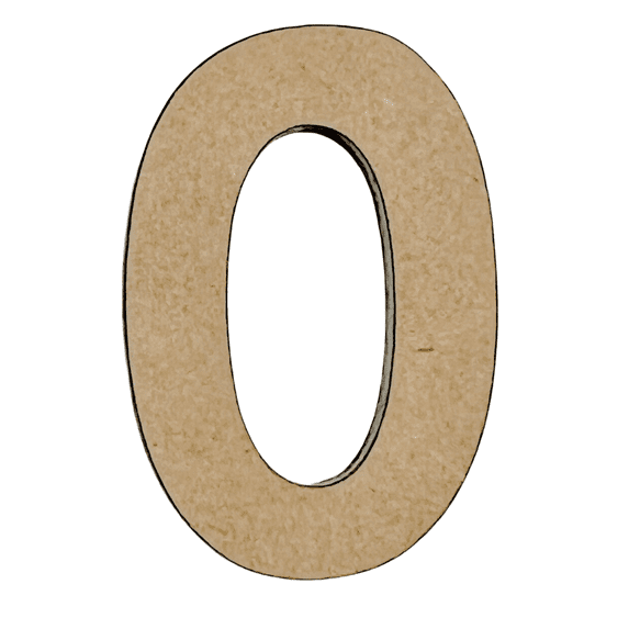 8" Tall MDF Wood Number 0 | 1/4" Thick | Wood Craft Letter | American Font