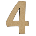 thumbnail image 1 of 8" Tall MDF Wood Number 4 | 1/4" Thick | Wood Craft Letter | American Font, 1 of 5