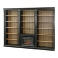 thumbnail image 1 of 8' Tall Wood Bookcase Wall with Fireplace Organizer Fully Assembled Black, 1 of 13