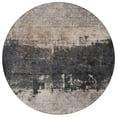 thumbnail image 1 of HomeRoots 606130 8 ft. Taupe & Charcoal Round Abstract Washable Indoor & Outdoor Area Rug, 1 of 5