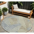 thumbnail image 1 of HomeRoots 593988 8 ft. Taupe, Gray & Beige Round Floral Washable Indoor & Outdoor Area Rug, 1 of 5