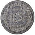 thumbnail image 1 of 8' Taupe Gray And Blue Round Floral Stain Resistant Area Rug, 1 of 5