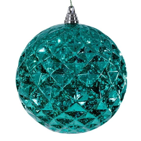 8" Teal Diamond Mercury Ornament