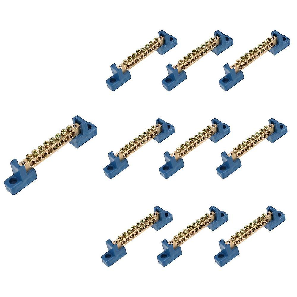 8 Terminal Bus Bar Terminal Block 10 Pack Brass Wire Screw Terminal For