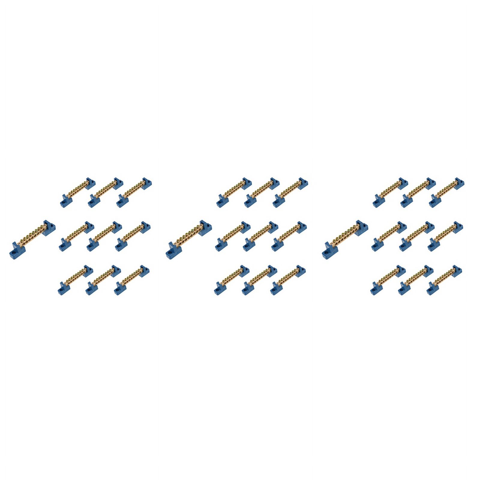 8 Terminal Bus Bar Terminal Block 30 Pack Brass Wire Screw Terminal for Car Boat Marine Ground Power Distribution,30 x Terminal Bus Bar,Blue & Golden