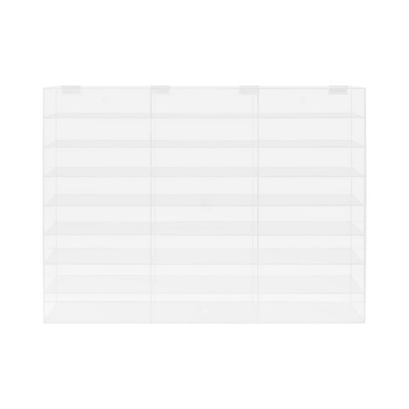 8-Tier Acrylic Display Case - 24 Compartment Wall Mounted for Diecast Cars & Collectibles, Clear