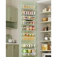 thumbnail image 1 of 8-Tier Adjustable Over the Door Pantry Organizer with 2 Sets Hooks Fits Most Doors, Hanging Spice Rack for Pantry Door Organizer And Storage, White, 1 of 8