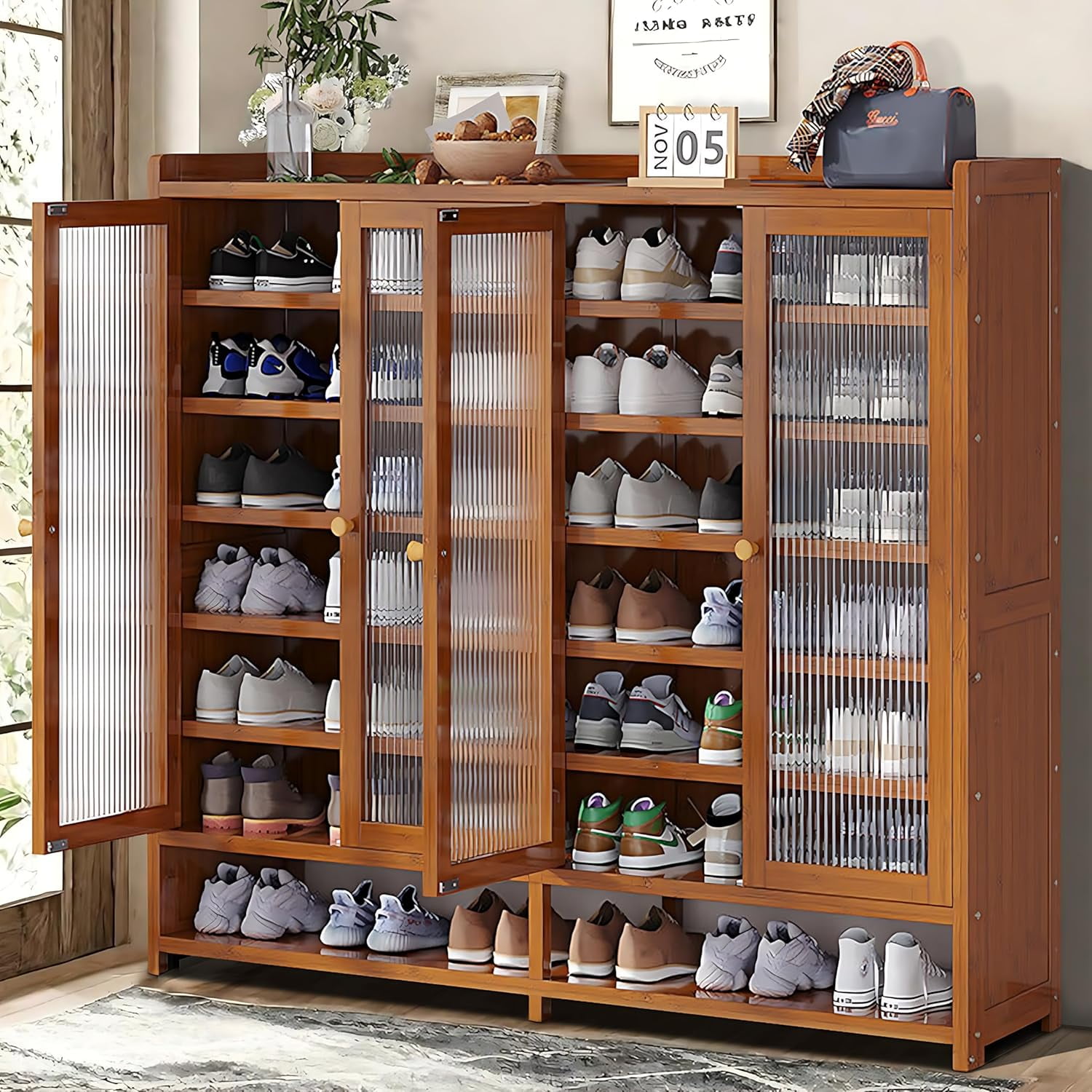 40 Pair Shoe Cabinet With Doors