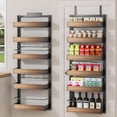 thumbnail image 1 of 8 Tier Over The Door Pantry Organizer, 2 IN 1 Wall Mount or Hanging Spice Rack Seasoning Shelves with Adjustable Basket, Back of Door Organizer and Storage for Kitchen Cabinet and Room Closet, 1 of 9