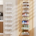 thumbnail image 1 of 8-Tier Over the Door Pantry Organizer, Delamu Heavy-Duty Metal with 8 Baskets, Hanging Storage and Organization for Kitchen, Spice Rack 12in Width, White, 1 of 9
