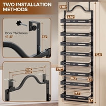 8-Tier Over The Door Pantry Organizer, Large 2 IN 1 Wall Mount or Hanging Spice Rack, Pantry Door Organizer and Storage with Adjustable Basket, Door Spice Rack for Pantry, Black