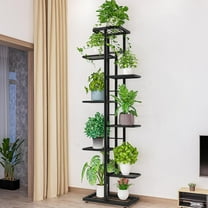 8-Tier Large Metal Plant Stand, 9 Potted Flower Holder Rack for Indoor Outdoor, Corner Display Shelf for Patio Garden Balcony Living Room, Heavy-Duty Planter Shelf