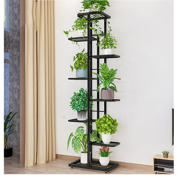 8 Tier Large Metal Plant Stand, 9 Potted Multiple Flower Pot Holder Rack Outdoor Planter Display Stand for Patio Garden Corner Balcony Living Room
