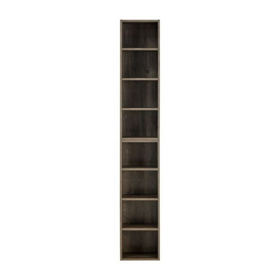 8-Tier Media Tower Rack, CD DVD Slim Storage Cabinet with Adjustable Shelves, Tall Narrow Bookcase Display Bookshelf for Home Office,Multi-functional double-decker bookcase as picture