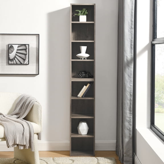 8-Tier Media Tower for CD DVD and Book Storage / Sturdy Build, Adjustable Shelves & Damage-Free Transport