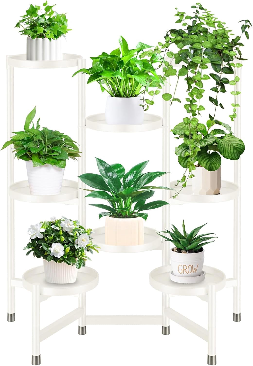 10-Pc Metal Plant Stand Set - Anti-Rust Iron Pot Stands, Heavy Duty Shelf For Indoor/Outdoor Flower Pots (5 Sizes, Bronze Finish)