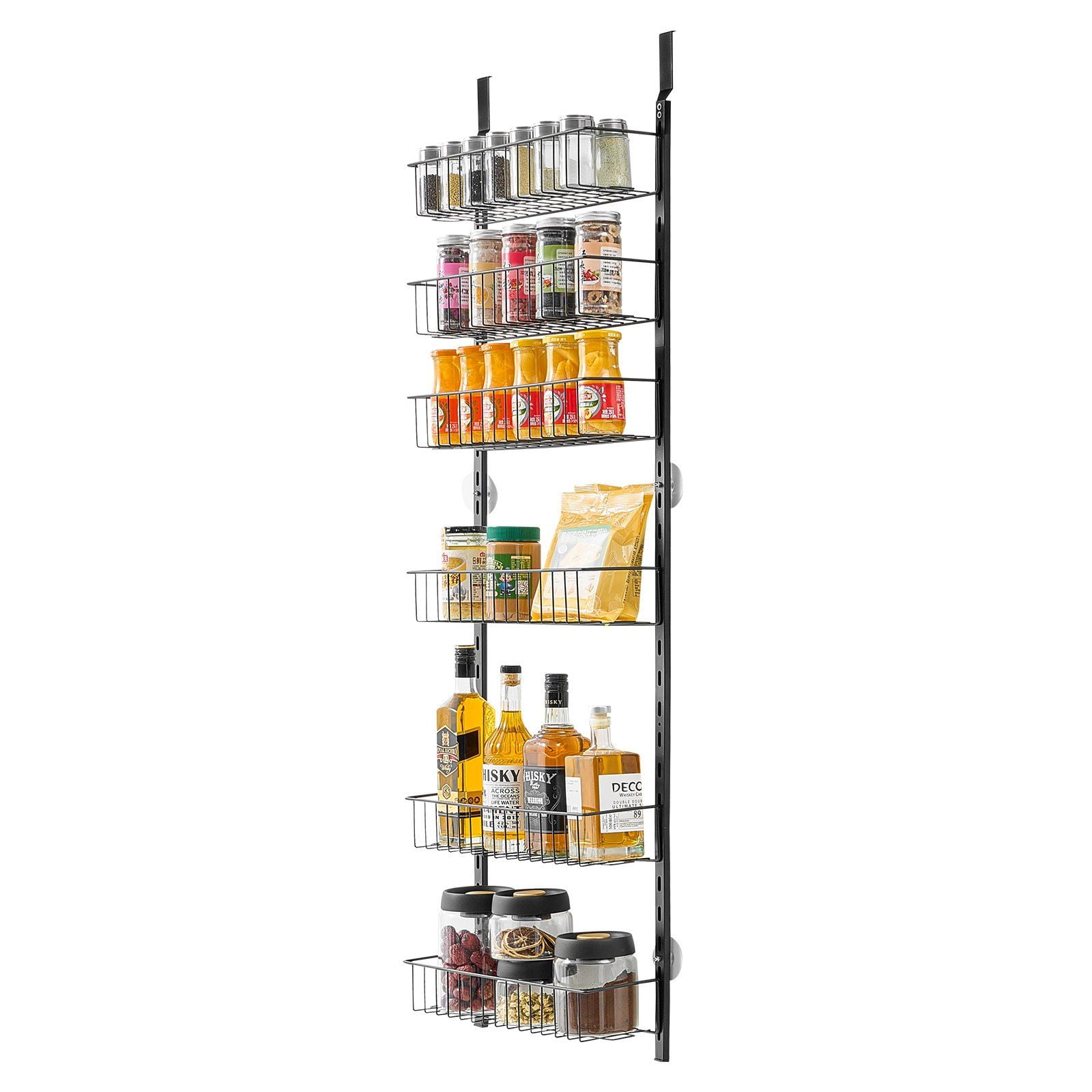8-Tier Over The Door Pantry Organizer, Adjustable Hanging Storage Rack for Kitchen, Cabinet, Bathroom & Closet