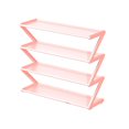 thumbnail image 1 of 4-Tier Shoe Rack Organizer for Closet Floor, Z Shaped Plastic Shoe Rack with Thickened Steel Pipe, Shoe Storage for Entryway, Bedroom, and Outdoor (Pink, Small), 1 of 7