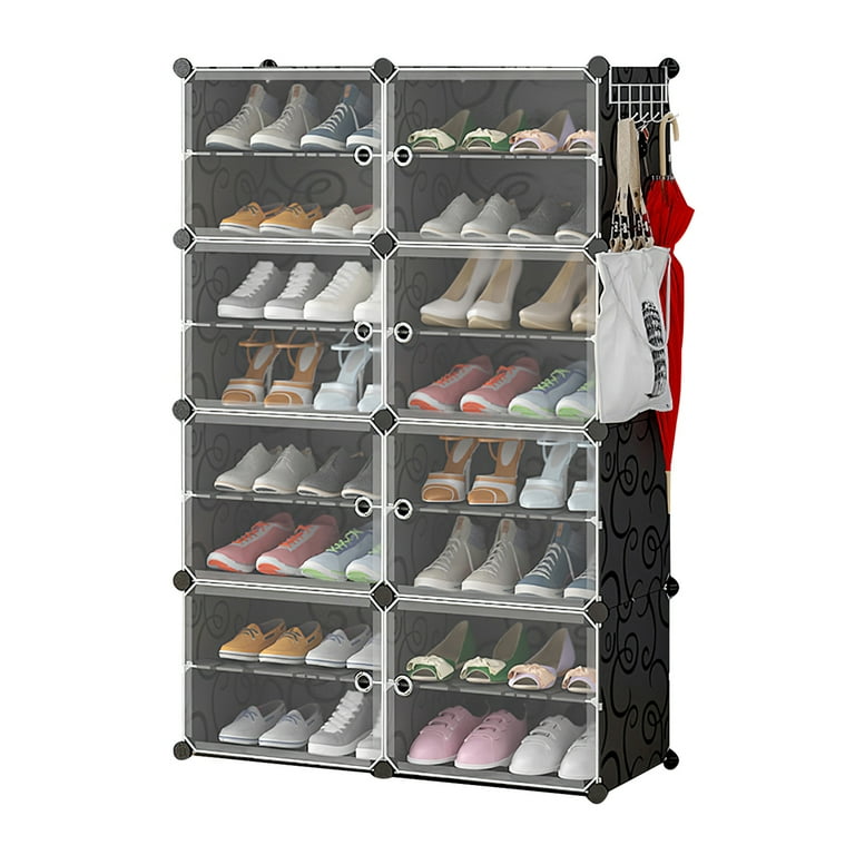 8 Tier Shoe Rack Organizer Closet Shoe Storage Cabinet Organizer with Door Up to 60 pairs Walmart