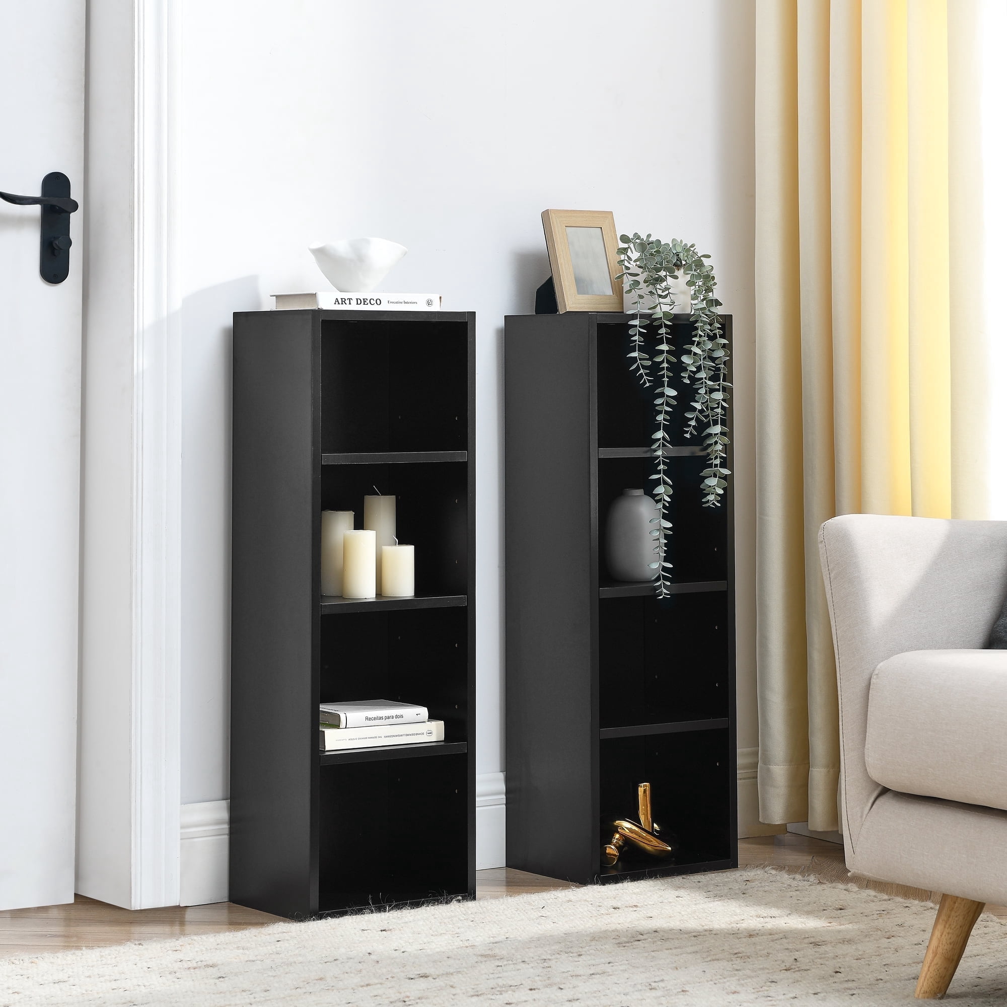 8-Tier Slim Media Tower with Adjustable Shelves: A Versatile Tall Rack ...