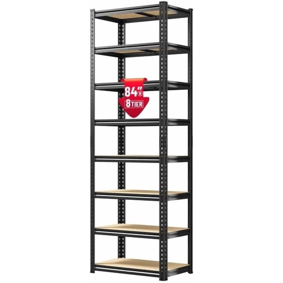 8 Tier Storage Shelves, Shelving Unit Load 2816LBS, Garage Shelving Adjustable and Divisible, Shelving Units and Storage Rack for Laundry Room, Pantry, Kitchen, Closet, Metal Shelf 84" H
