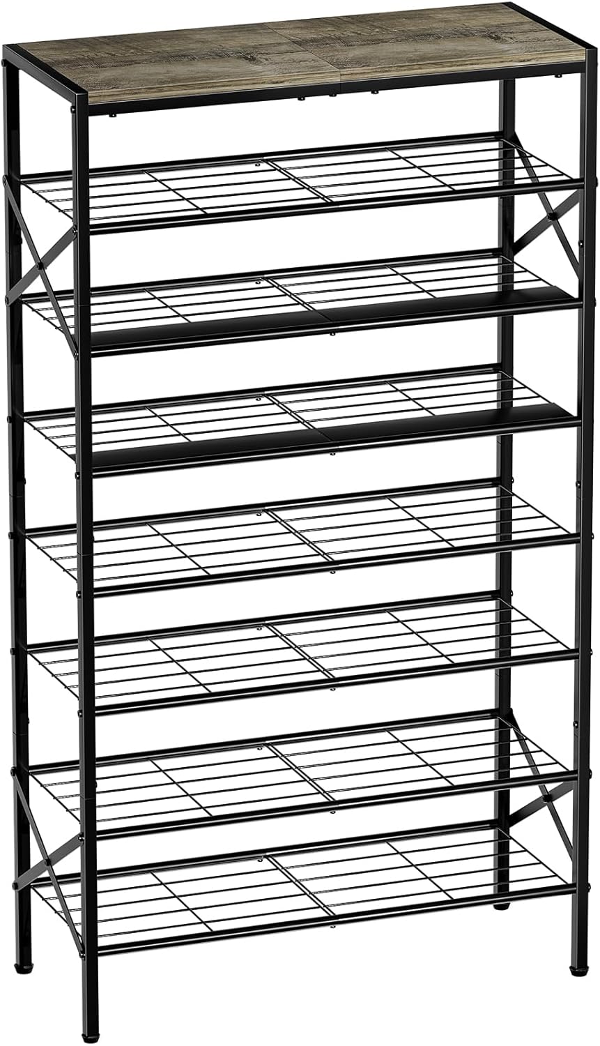Tall Racks 8-Tier Tall Shoe Rack Organizer Shoe Storage for Entryway 24-32 Pairs ...