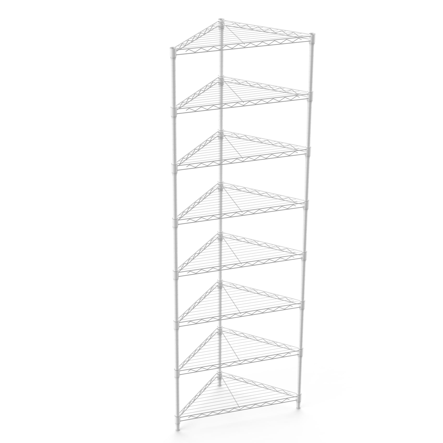 8 Tier Triangles Corners Wire Shelving Unit, NSF Height Adjustable