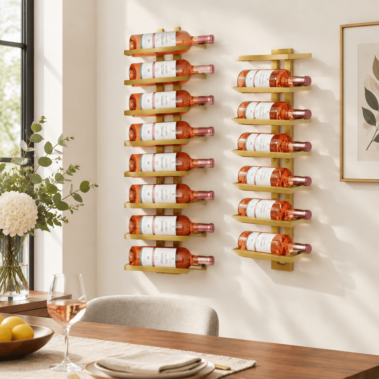 8 Tier Wall Mount Wine Rack Racks For Bottles Display And Storhanging ...
