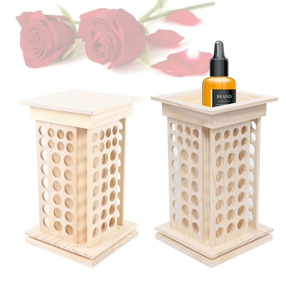 8 Tier Wood Color Rotating Essential Oil Holder Rotating Essential Oil Holder for Natural Essential Bottles Perfume Bottles