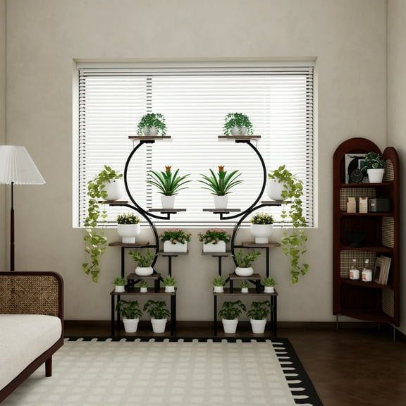 8-Tiered Indoor Plant Stand With 5 Grow Lights, 10-Level Stepless Dimming, Thickened Metal