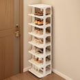 thumbnail image 1 of COWIN 8 Tiers Combination Shoe Rack, Plastic Stackable Shoe Rack Storage Organizer White, 1 of 8