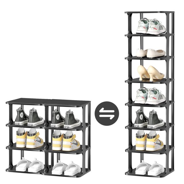 8 Tiers Narrow Vertical Shoe Racks Tall Shoe Rack Organizer for Closet