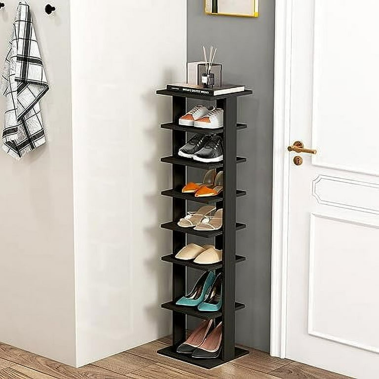 8 Tiers Vertical Shoe Rack Patented Space Saving Corner Shoe Rack for 7 Pairs Narrow Shoe Rack for Front Door Entryway Walmart