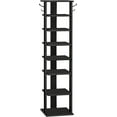 thumbnail image 1 of HOOBRO 8 Tiers Vertical Shoe Rack, Wooden Shoe Storage Organizer with Hooks, Narrow Shoe Tower for 8 Pairs, Space Saving, for Entryway, Living Room, Bedroom, Black BK07XJ01, 1 of 18