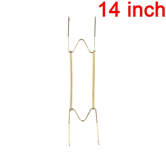 8" To 16" Metal Porch Photo Frame Wall Display Dish Spring Holder Plates Hanger Invisible Hook 14 INCHES
