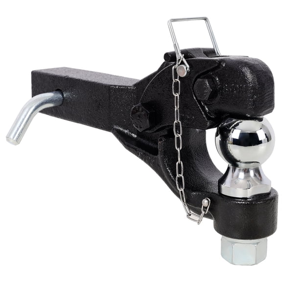 8 Ton (16000 LBS) Pintle Hook, 2 Inch Pintle Hitch Receiver with 2 Inch Trailer Ball,Fits 2.5 to 3-inch Lunette Ring, for Trailers