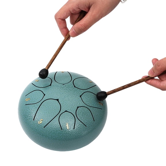 8 Tone Small Steel Tongue Drum Percussions Instrument Handpan Drum Ethereal Drums for Meditations Healing Concert Yoga