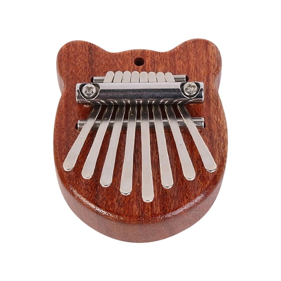 8-Tone Wooden Thumb Piano | Mini Kalimba Finger Piano | Portable Musical Instrument with Lanyard | Gift for Kids & Beginners | Solid Wood & Steel Keys