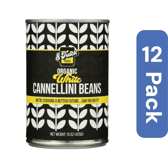 8 Track Foods White Cannellini Beans 15 oz (Pack Of 12)