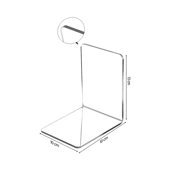 8 Transparent Bookends Acrylic Bookshelf L-Shaped Bookend Picture Book Album Compartment Board Storage Book Clip