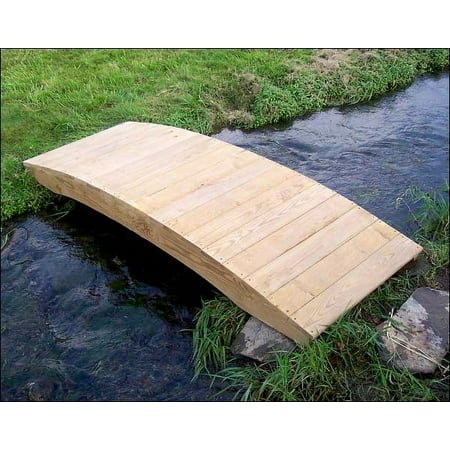8' Treated Pine Fiore Plank Garden Bridge