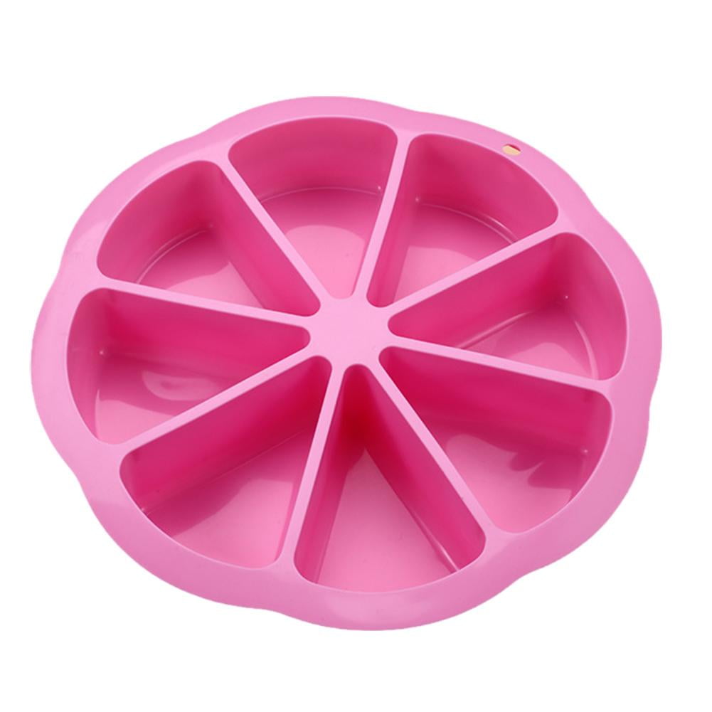 8Triangle Round Silicone Cake Pan Tins Muffin Pizza K9 Pastry Tray