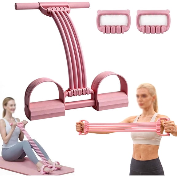 8-Tube Pedal Resistance Band, Upgraded Sit Up Assistant Device, Adjustable Ab Trainer Core Fitness Equipment, Portable Full Body Workout Pull Rope for Legs Arms Waist, Home Gym Ge