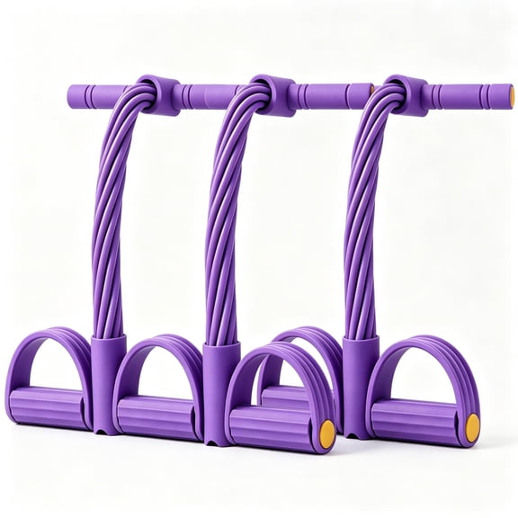 8-Tube Pedal Resistance Band - Upgraded Sit-up Body Trimmer for Home Gym - 3-in-1 Multi-Function Elastic Pull Rope for Leg, Back & Chest Stretch