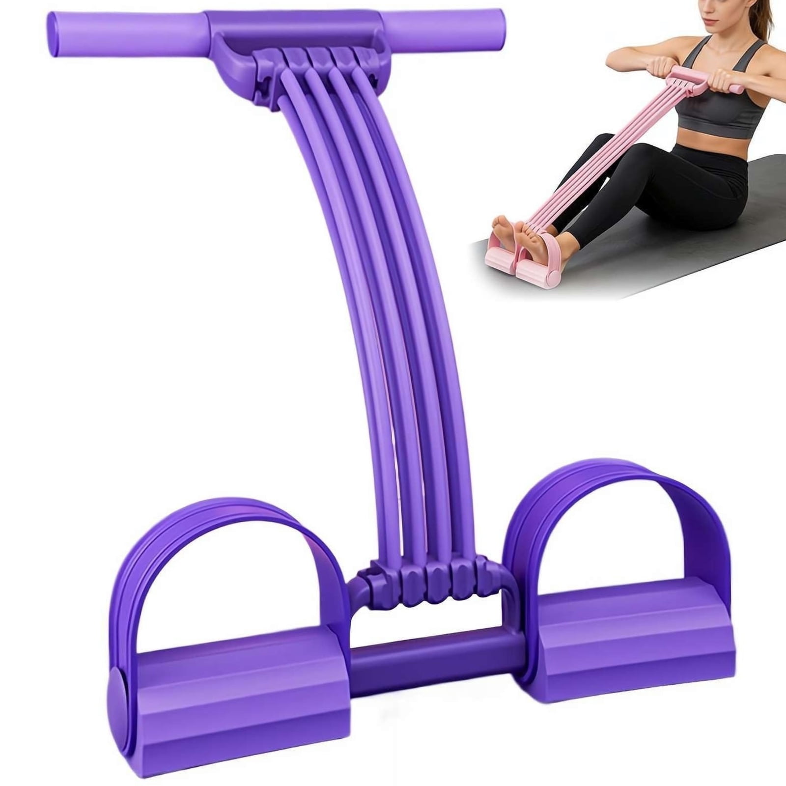 8 Tube Pedal Resistance Band for Home Gym, Pedal Resistance Bands with Handles, Premium Durable Construction, Full Body Workout Solution