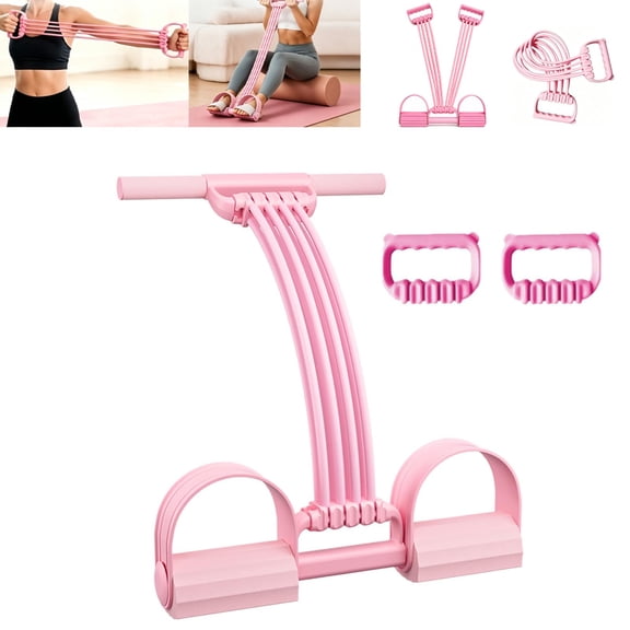 8 Tube Pedal Resistance Band with Handle – 3-in-1 Latex Foot Pedal Trainer for Back Stretch, Chest Expand, Home & Travel Gym
