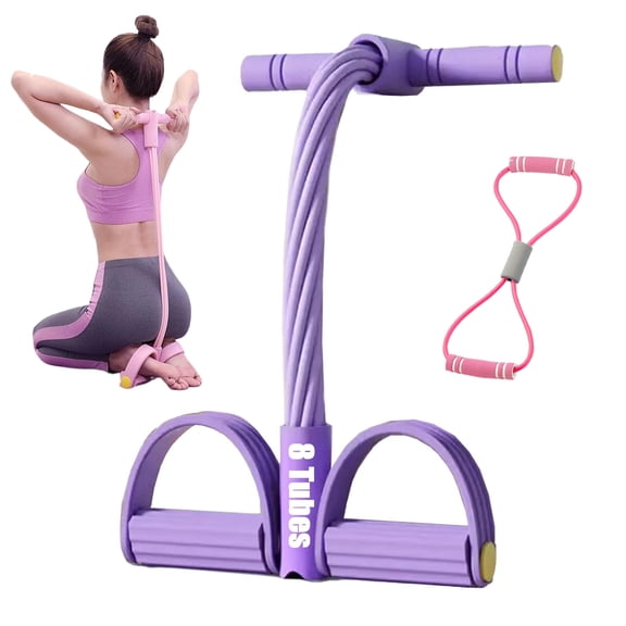 8 Tube Pedal Resistance Device 2026 New Fashion Foot Pedal Puller Exercise Band & Figure 8 Band, Adjustable for Abdomen Arm Waist Leg Training
