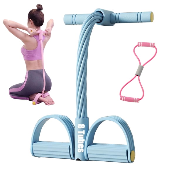 8 Tube Pedal Resistance Device 2026 New Fashion Foot Pedal Puller Exercise Band & Figure 8 Band, Adjustable for Abdomen Arm Waist Leg Training